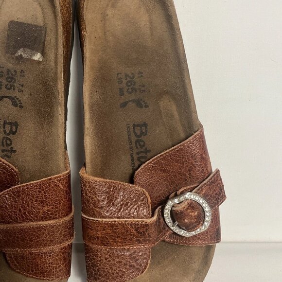 Birkenstock Betula Madrid Size 7.5 EUR 41 Studded Buckle Brown Leather Sandals - Picture 3 of 8